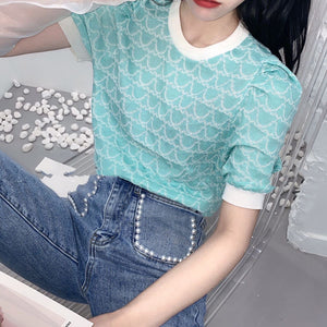 Korean Style Slim Puff-sleeved Sweater Shirt