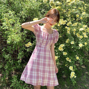 Flavor Plaid Sweet Super Fairy Forest Dress