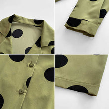 Load image into Gallery viewer, Polka Dot Hong Kong Style Chiffon Long-sleeved Shirt
