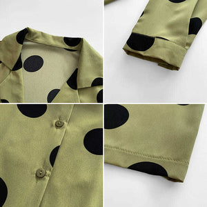 Polka Dot Hong Kong Style Chiffon Long-sleeved Shirt