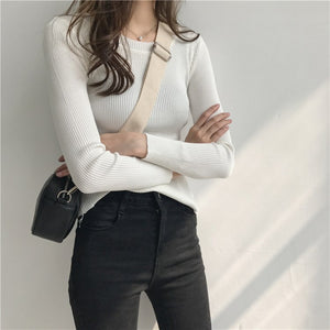 Self-cultivation All-match Round Neck Pullover Sweater