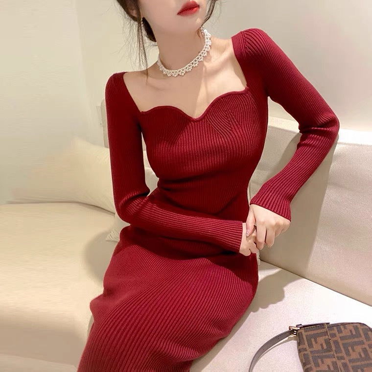 New Style Mid-length Over-the-knee Knitted Dress