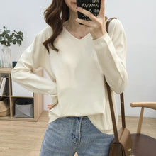 Load image into Gallery viewer, Multi-color V-neck Comfortable Long-sleeved Sweater
