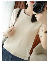 Load image into Gallery viewer, Checkered Round Neck Short-sleeved T-shirt

