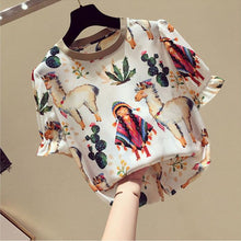 Load image into Gallery viewer, Ethnic Style Printed Chiffon Summer Top Shirt
