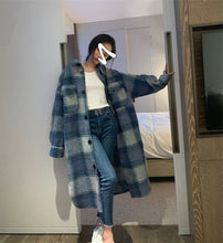 Load image into Gallery viewer, French Niche Korean Loose Plaid Woolen Coat
