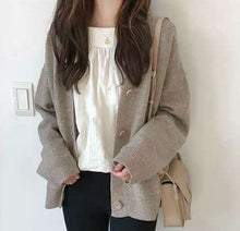 Load image into Gallery viewer, Korean Autumn V-neck Plus size Cardigan Jacket
