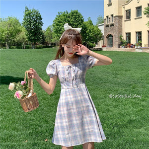 Flavor Plaid Sweet Super Fairy Forest Dress