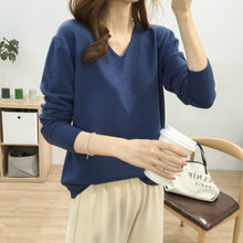 Load image into Gallery viewer, Multi-color V-neck Comfortable Long-sleeved Sweater
