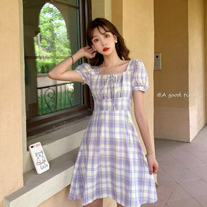 Flavor Plaid Sweet Super Fairy Forest Dress