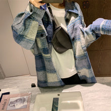 Load image into Gallery viewer, French Niche Korean Loose Plaid Woolen Coat
