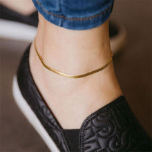 Load image into Gallery viewer, 4MM Flat Snake Chain Anklet
