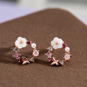 Pinduoduo Douyin Blossom Flower Butterfly Jewelry Set