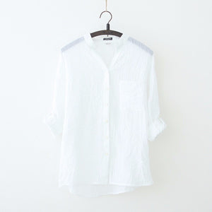 Summer Style Pure Color Casual Sunscreen Top Shirt
