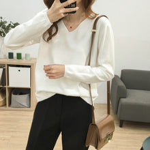 Load image into Gallery viewer, Multi-color V-neck Comfortable Long-sleeved Sweater
