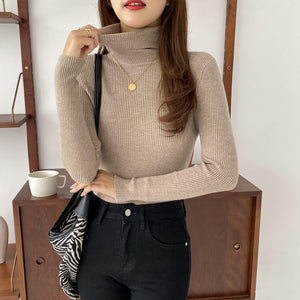 Autumn and Winter New Pure Color Basic Wild Sweater