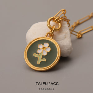 High-end Enamel Flower Jewelry Set