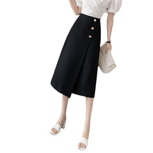 Load image into Gallery viewer, High waist retro mid-length solid color temperament commuter professional skirt
