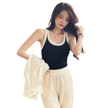 Load image into Gallery viewer, Knitted Camisole Korean Style Bottom Slim Contrast Color Inner Top
