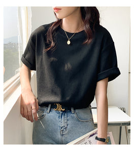 Korean Version Summer Loose and Thin Half-sleeved Waffle Top Shirt