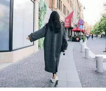 Load image into Gallery viewer, Mid-length Over-the-knee Woolen Loose Plaid Coat
