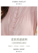 Load image into Gallery viewer, Korean version loose and thin temperament casual Japanese small round neck slim shirt women
