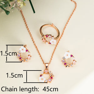 Pinduoduo Douyin Blossom Flower Butterfly Jewelry Set