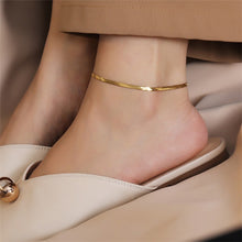 Load image into Gallery viewer, 4MM Flat Snake Chain Anklet
