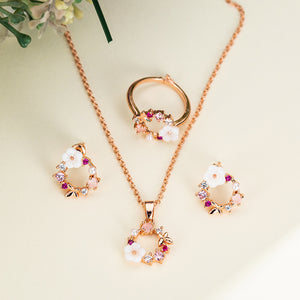 Pinduoduo Douyin Blossom Flower Butterfly Jewelry Set