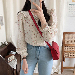 Foreign Style Doll Collar Blouse Shirt