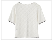 Load image into Gallery viewer, Lightweight Short-sleeved V-neck Sweater Shirt
