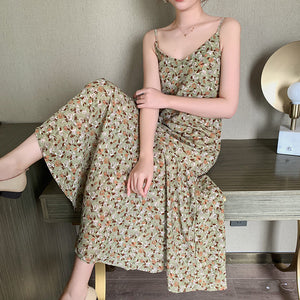 Sling Floral Summer Long Skirt Dress