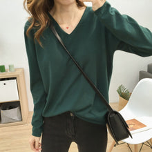 Load image into Gallery viewer, Multi-color V-neck Comfortable Long-sleeved Sweater
