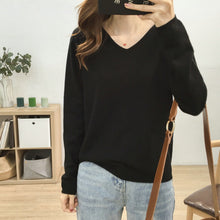 Load image into Gallery viewer, Multi-color V-neck Comfortable Long-sleeved Sweater
