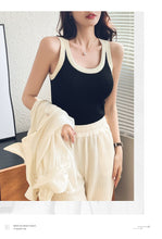 Load image into Gallery viewer, Knitted Camisole Korean Style Bottom Slim Contrast Color Inner Top
