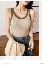 Load image into Gallery viewer, Knitted Camisole Korean Style Bottom Slim Contrast Color Inner Top
