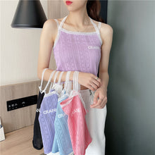 Load image into Gallery viewer, Korean Crank Vest Halter Sling Lace Top Shirt

