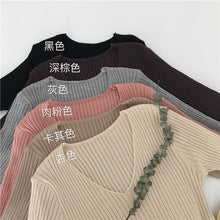 Load image into Gallery viewer, V-neck Long-sleeved Slim Fitting Pullover Sweater
