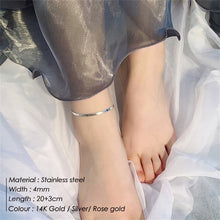 Load image into Gallery viewer, 4MM Flat Snake Chain Anklet
