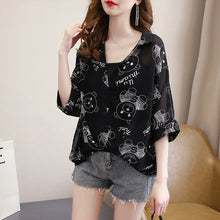 Load image into Gallery viewer, New Blouse Bat Sleeve Chiffon Summer Top Shirt
