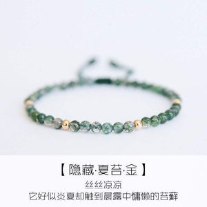 Natural Waterweed Agate Beads Crystal Bracelet