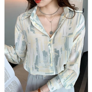 Wild French Design Sense Niche Slim Long-sleeved Blouse