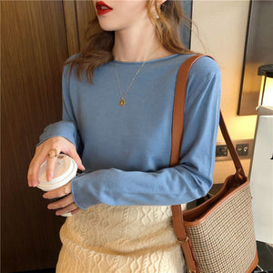 2021 Autumn Round Neck Curled Sweater