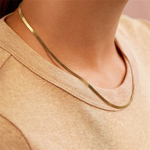 3MM Flat Snake Chain Necklace