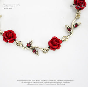 Rose Tassel Flower Necklace & Bracelet