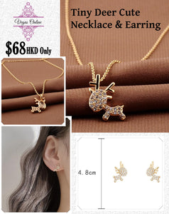 Tiny Deer Cute Necklace & Earring